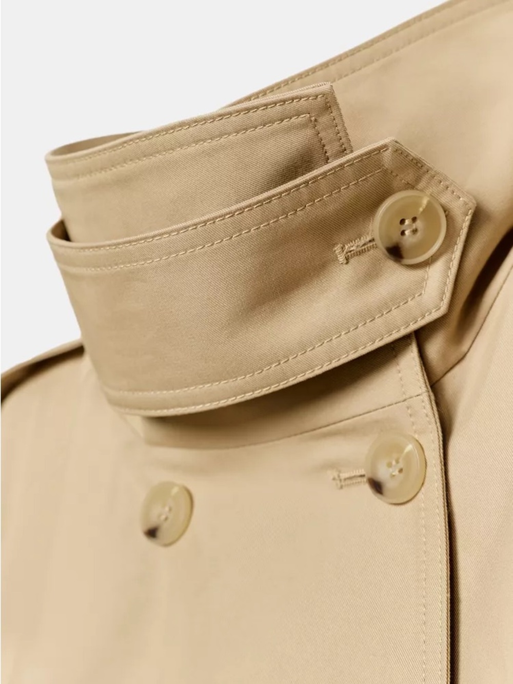 Zara Khaki Belted Short Trench Coat - Picture 5 of 7